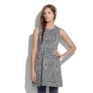 Madewell Hi-Line Black White Jagged Duet Dress XS